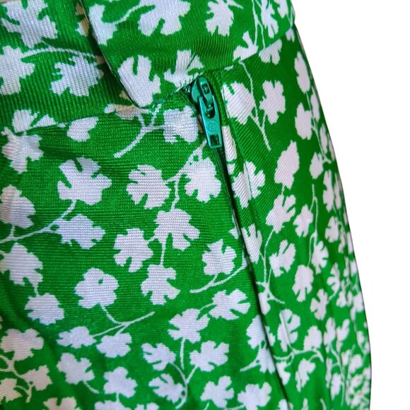 1OF1 12 Vintage 1970s Green Set Dress Skirt Top Shamrock Clover Handmade 1970's - Picture 6 of 9